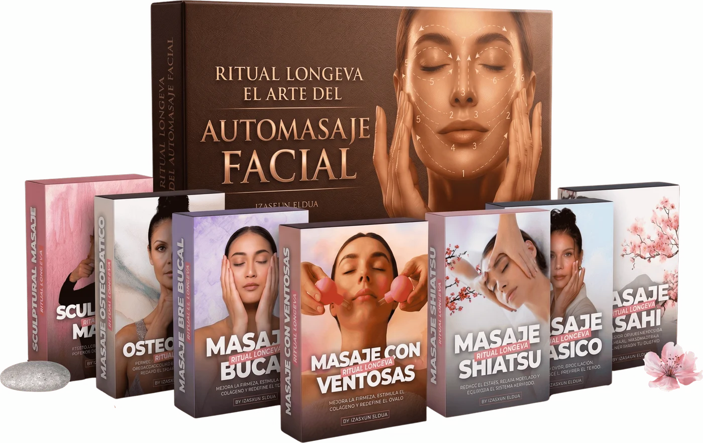 Pack completo del Ritual Longeva: los siete masajes en sus cajas