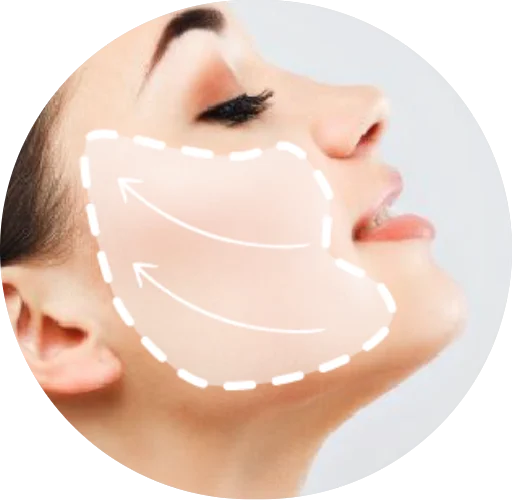 Direcciones del yoga facial en la zona: pómulos
